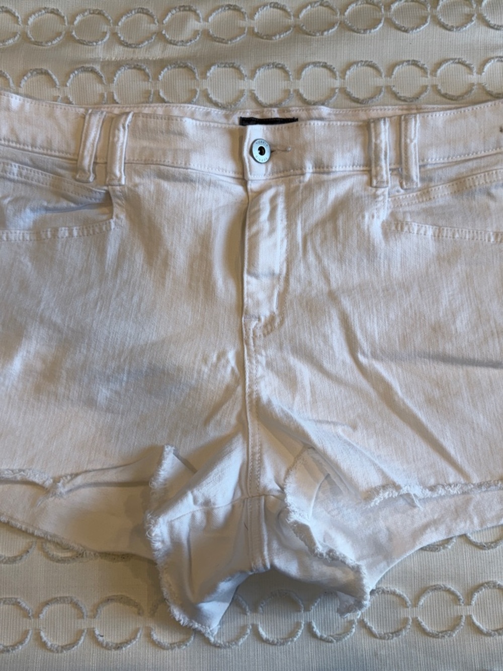 torrid White Shorty Shorts Frayed Hem Denim Shorts